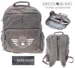 PLECAK KLASYCZNY DUŻY PŁÓTNO KHAKI SKÓRA GREENBURRY 5908-30 AVIATOR