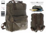 PLECAK DUŻY PROSTOKATNY PŁÓTNO KHAKI SKÓRA GREENBURRY 5911-30 AVIATOR