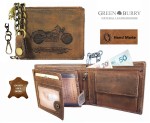 PORTFEL Z ŁAŃCUCHEM POZIOM SKÓRA VINTAGE GREENBURRY 1796-BIKE-25 MOTOCYKL