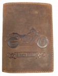 PORTFEL Z ŁAŃCUCHEM PION Z WIZERUNKIEM MOTOCYKLA SKÓRA VINTAGE GREENBURRY 1796A-BIKE-25