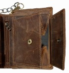 PORTFEL Z ŁAŃCUCHEM PION Z WIZERUNKIEM MOTOCYKLA SKÓRA VINTAGE GREENBURRY 1796A-BIKE-25