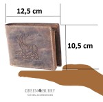 PORTFEL Z WIZERUNKIEM JELENIA POZIOM SKÓRA VINTAGE GREENBURRY 1796-STAG3-25