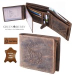 PORTFEL Z WIZERUNKIEM JELENIA POZIOM SKÓRA VINTAGE GREENBURRY 1796-STAG3-25