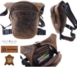 SAKWA NA UDO SASZETKA SKÓRA VINTAGE GREENBURRY 1585-25 BIKER