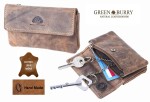 ETUI NA KLUCZE DWUKOMOROWE ZAMYKANE KLAPKA Z ZATRZASKIEM SKÓRA VINTAGE GREENBURRY 1623-25