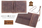 PIÓRNIK ETUI NA KREDKI PISAKI ZAMYKANY TROKIEM SKÓRA VINTAGE GREENBURRY 1647-25
