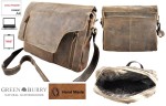 TORBA MIEJSKA NA RAMIĘ Z KLAPĄ FORMAT A4 SKÓRA VINTAGE GREENBURRY 1694B-25