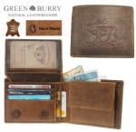 PORTFEL POZIOM Z WIZERUNKIEM JELENIA SKÓRA VINTAGE GREENBURRY 1705-STAG-25
