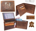 PORTFEL POZIOM Z WIZERUNKIEM GŁOWY DZIKA SKÓRA VINTAGE GREENBURRY 1705-WILDBOAR-25
