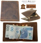 PORTFEL ETUI NA KARTY BANKNOTÓWKA CLIP PION SKÓRA VINTAGE GREENBURRY 1707-25