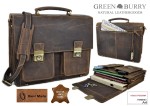 TECZKA BIZNES FORMAT A4 DUŻA TORBA NA RAMIĘ SKÓRA VINTAGE GREENBURRY 1710-25