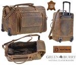 TORBA PODRÓŻNA WEEKENDOWA KÓŁKA SKÓRA VINTAGE GREENBURRY 1736-T-25 TROLLEY