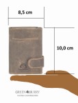 PORTFEL NA ZATRZASK ETUI SLIDER NA KARTY SKÓRA VINTAGE GREENBURRY 1687-25 RFID