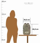 PLECAK DUŻY A4 NA LAPTOP NA UCHWYT DO WALIZKI PŁÓTNO KHAKI SKÓRA GREENBURRY 5889-30 AVIATOR VINTAGE