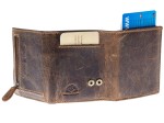 PORTFEL NA ZATRZASK ETUI SLIDER NA KARTY SKÓRA VINTAGE GREENBURRY 1687-25 RFID