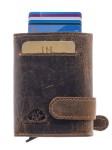 PORTFEL NA ZATRZASK ETUI SLIDER NA KARTY SKÓRA VINTAGE GREENBURRY 1687-25 RFID