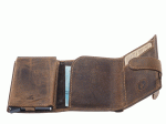 PORTFEL NA ZATRZASK ETUI SLIDER NA KARTY SKÓRA VINTAGE GREENBURRY 1687-25 RFID