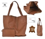 TORBA SHOPPER NA RAMIĘ SKÓRA CARMEN GREENBURRY NR-2-24 BRĄZ
