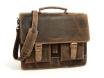 TECZKA BIZNES FORMAT A4 NA LAPTOP DOKUMENTY TORBA NA RAMIĘ SKÓRA VINTAGE GREENBURRY 1722-25