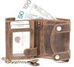 PORTFEL Z ŁAŃCUCHEM PION Z WIZERUNKIEM CIĘŻARÓWKI SKÓRA VINTAGE GREENBURRY TRUCK