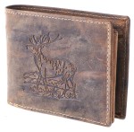 PORTFEL Z WIZERUNKIEM JELENIA POZIOM SKÓRA VINTAGE GREENBURRY 1796-STAG3-25