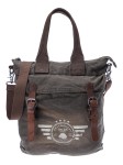 TORBA NA RAMIĘ SHOPPERBAG PŁÓTNO KHAKI SKÓRA GREENBURRY 5900-30 AVIATOR