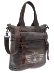 TORBA NA RAMIĘ SHOPPERBAG PŁÓTNO KHAKI SKÓRA GREENBURRY 5900-30 AVIATOR