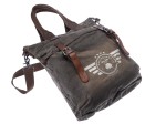 TORBA NA RAMIĘ SHOPPERBAG PŁÓTNO KHAKI SKÓRA GREENBURRY 5900-30 AVIATOR