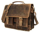 TECZKA BIZNES FORMAT A4 NA LAPTOP DOKUMENTY TORBA NA RAMIĘ SKÓRA VINTAGE GREENBURRY 1722-25