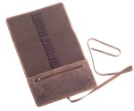 PIÓRNIK ETUI NA KREDKI PISAKI ZAMYKANY TROKIEM SKÓRA VINTAGE GREENBURRY 1647-25