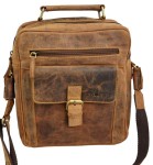 TORBA PRZEWIESZKA  NA RAMIĘ I DO RĘKI FORMAT A5 SKÓRA VINTAGE GREENBURRY 1665-25