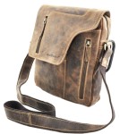TORBA NA RAMIĘ PRZEWIESZKA Z KLAPĄ FORMAT A5 NA TABLET SKÓRA VINTAGE GREENBURRY 1694-25