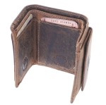 PORTFEL MINI NA KARTY BANKNOTY DROBNE SKÓRA VINTAGE GREENBURRY 1793A-25