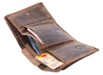 PORTFEL MINI NA KARTY BANKNOTY DROBNE SKÓRA VINTAGE GREENBURRY 1793A-25