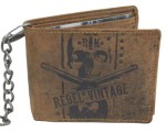 PORTFEL Z ŁAŃCUCHEM POZIOM SKÓRA VINTAGE GREENBURRY REBEL SKULL 1796-SK-25 CZASZKA