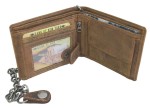 PORTFEL Z ŁAŃCUCHEM POZIOM SKÓRA VINTAGE GREENBURRY REBEL SKULL 1796-SK-25 CZASZKA