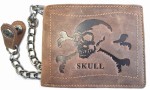 PORTFEL Z ŁAŃCUCHEM POZIOM SKÓRA VINTAGE GREENBURRY 1796-SKULL-25 CZASZKA