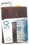 ETUI NA KARTY PORTFEL Z KLIPEM SKÓRA VINTAGE OCHRONA RFID 1614-25