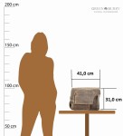 TORBA MIEJSKA NA RAMIĘ Z KLAPĄ FORMAT A4 SKÓRA VINTAGE GREENBURRY 1694B-25