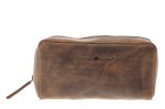 PIÓRNIK MAŁA KOSMETYCZKA ETUI SASZETKA NA SUWAK SKÓRA VINTAGE GREENBURRY 1789C-25