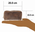PIÓRNIK MAŁA KOSMETYCZKA ETUI SASZETKA NA SUWAK SKÓRA VINTAGE GREENBURRY 1789C-25