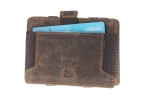 PORTFEL MAGICZNY PORTMONETKA ETUI NA KARTY SKÓRA VINTAGE GREENBURRY 1608A-25