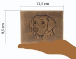 PORTFEL POZIOM Z WIZERUNKIEM GŁOWY PSA SKÓRA VINTAGE GREENBURRY 1705-DOG-25