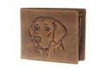 PORTFEL POZIOM Z WIZERUNKIEM GŁOWY PSA SKÓRA VINTAGE GREENBURRY 1705-DOG-25