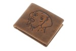 PORTFEL POZIOM Z WIZERUNKIEM GŁOWY PSA SKÓRA VINTAGE GREENBURRY 1705-DOG-25