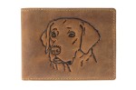 PORTFEL POZIOM Z WIZERUNKIEM GŁOWY PSA SKÓRA VINTAGE GREENBURRY 1705-DOG-25