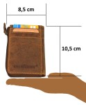 PORTFEL MINI NA SUWAK ETUI NA KARTY PION SKÓRA VINTAGE GREENBURRY 1685-25 RFID