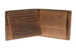 PORTFEL POZIOM Z WIZERUNKIEM GŁOWY JELENIA SKÓRA VINTAGE GREENBURRY 1705-RS-25