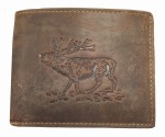 PORTFEL POZIOM Z WIZERUNKIEM JELENIA SKÓRA VINTAGE GREENBURRY 1705-STAG-25