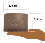 PORTFEL POZIOM Z WIZERUNKIEM JELENIA SKÓRA VINTAGE GREENBURRY 1705-STAG-25